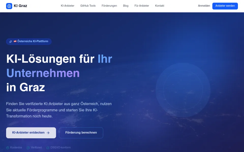 Screenshot der Website kigraz.com